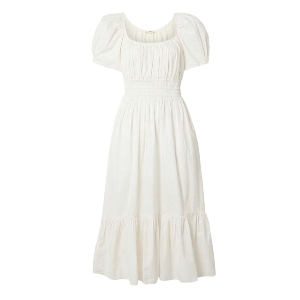 Ulla Johnson Ivory Poplin Midi Dress XS